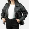 Black Biker Leather Jacket Women