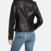 Womens Black Nappa Leather Biker Jacket