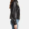 Womens Black Nappa Leather Biker Jacket