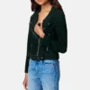 Luxury Clothing Cropped Suede Motorcycle Leather Jacket