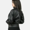 Black Biker Leather Jacket Womens