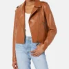 The Drop Women Heather Leather Moto Jacket