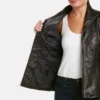 Cole Haan Women Leather Wing Collared Jacket 2