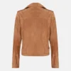 Women Biker Style Brown Suede Leather Jacket