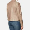 Women Quilted Cole Haan Leather Racer Jacket