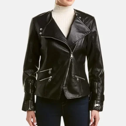 Women Vegan Nanette Lepore Biker Leather Jacket