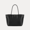 LUMA Women's Black Textured Tote Bag – Spacious Handbag with Dual Handles