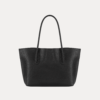 LUMA Women's Black Textured Tote Bag – Spacious Handbag with Dual Handles