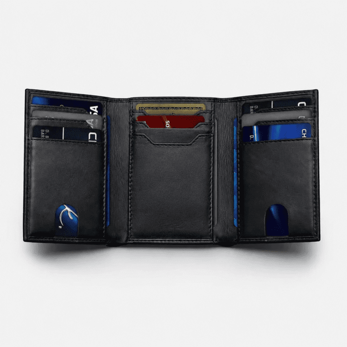 Premium Trifold Leather Wallet for Men Pakistan by Ajees Leather made from Genuine Leather
