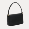 AJEES Black Handbag with Adjustable Crossbody Strap and Flap Closure