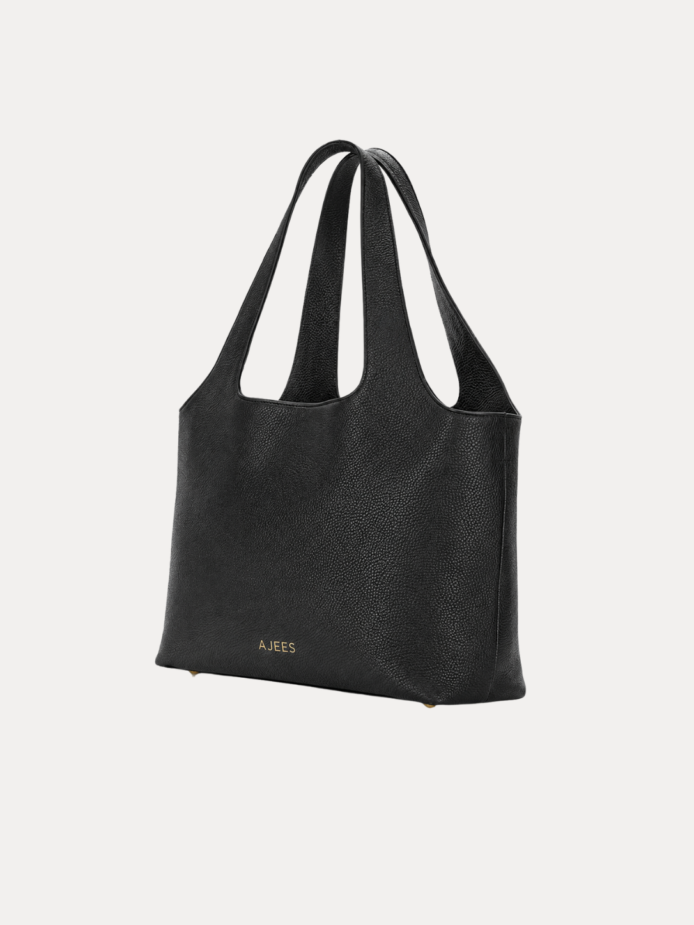 SLEEK Women's Black Shoulder Hobo Bag – Adjustable Crossbody Strap with Gold Buckle
