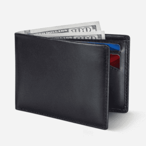 Classic Black Genuine Leather Bifold Wallet for Men