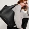 SLEEK Women's Black Shoulder Hobo Bag – Adjustable Crossbody Strap with Gold Buckle