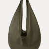 Premium Olive Green Genuine Leather Hobo Shoulder Bag for Women by AJEES