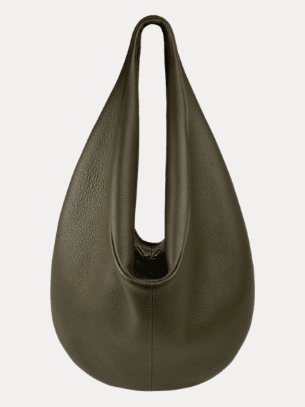 Premium Olive Green Genuine Leather Hobo Shoulder Bag for Women by AJEES