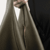 Premium Olive Green Genuine Leather Hobo Shoulder Bag for Women by AJEES