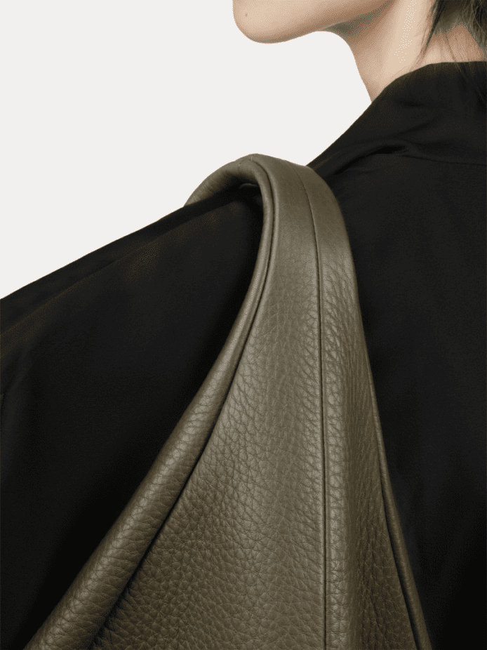 Premium Olive Green Genuine Leather Hobo Shoulder Bag for Women by AJEES