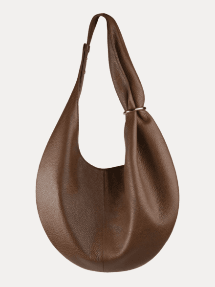 Brown Genuine Leather Hobo Shoulder Bag