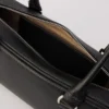 Ajees Leather premium black genuine leather shoulder handbag for women with elegant minimalist design.