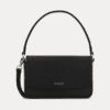 AJEES luxury black shoulder bag for women with detachable crossbody strap and gold-tone hardware