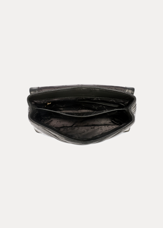 AJEES Black Quilted Chain Shoulder Bag with Gold Chain Strap and Luxury Padded Design Product Features