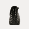AJEES Black Quilted Chain Shoulder Bag with Gold Chain Strap and Luxury Padded Design