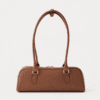 Premium brown leather shoulder bag for women elegant design