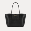 LUMA Women's Black Textured Tote Bag – Spacious Handbag with Dual Handles