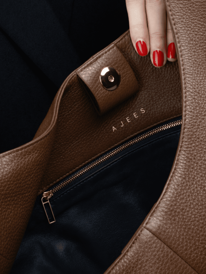 Brown Genuine Leather Hobo Shoulder Bag