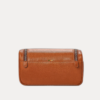 AJEES Women's Toiletry Bag - Black Leather Travel Pouch Front View