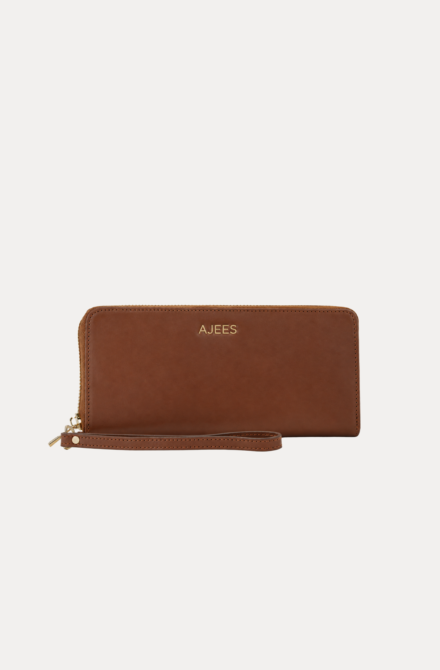 AJEES Opaline Women Clutch - premium black leather wallet