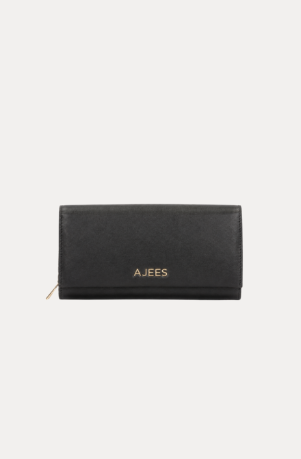 AJEES Roma Women Wallet black leather closeup