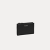 Compact black leather wallet for women - Luma