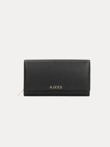 AJEES Roma Women Wallet black leather closeup