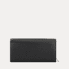 AJEES Roma women's black leather flap wallet - front view