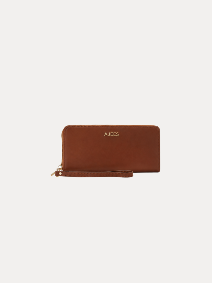 AJEES Opaline Women Clutch - premium black leather wallet