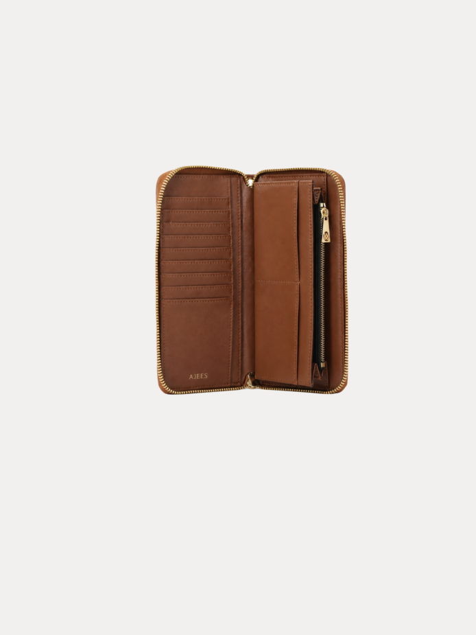 AJEES Opaline Women Clutch - premium black leather wallet