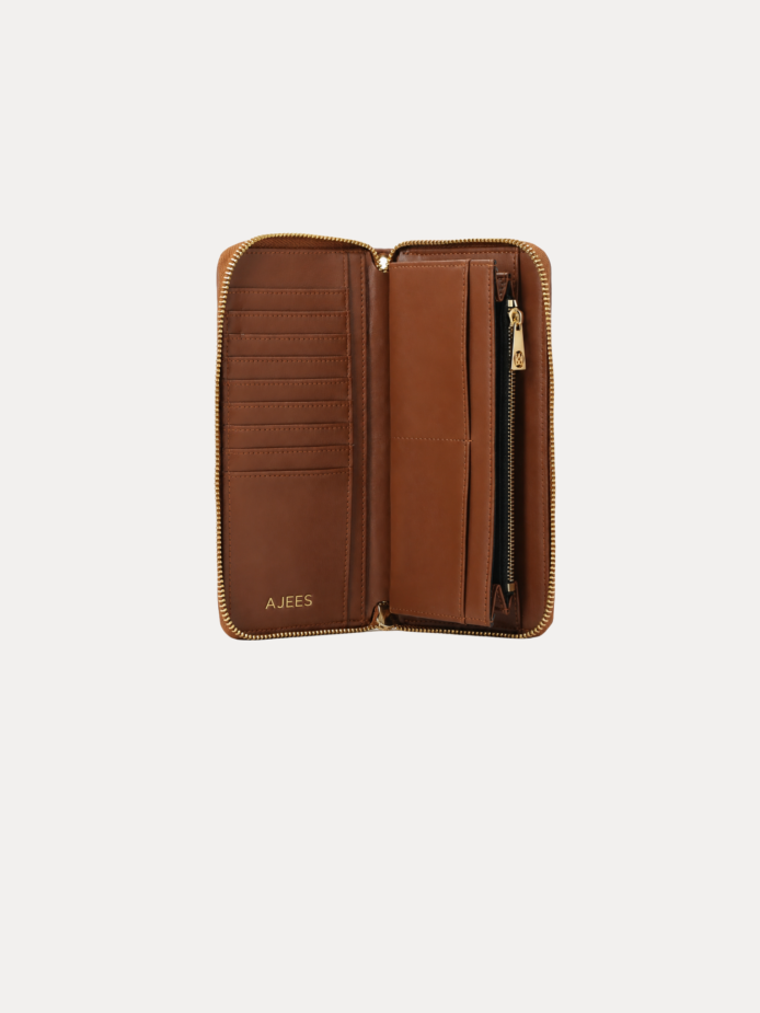 AJEES Opaline Women Clutch - premium black leather wallet