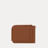 AJEES Luma women's tan leather zip-around wallet - front view