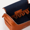 AJEES Premium Leather Toiletry Bag – Travel Wash Bag with Dual Zipper for Men & Women
