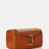 AJEES Premium Leather Toiletry Bag – Travel Wash Bag with Dual Zipper for Men & Women