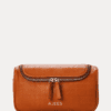 AJEES Premium Leather Toiletry Bag – Travel Wash Bag with Dual Zipper for Men & Women