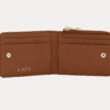 AJEES Luma women's tan leather zip-around wallet - front view