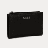 AJEES Revel women's black leather zip-around wallet - front view