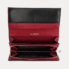 AJEES Roma women's black leather flap wallet - front view