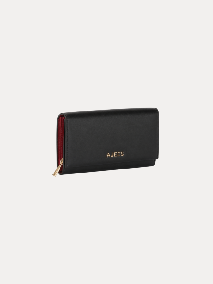 AJEES Roma Women Wallet black leather closeup