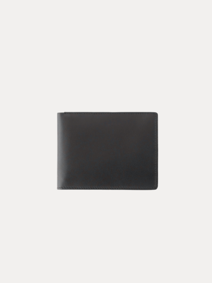 Bern Men Leather Wallet - Slim Black Bifold Wallet by AJEES