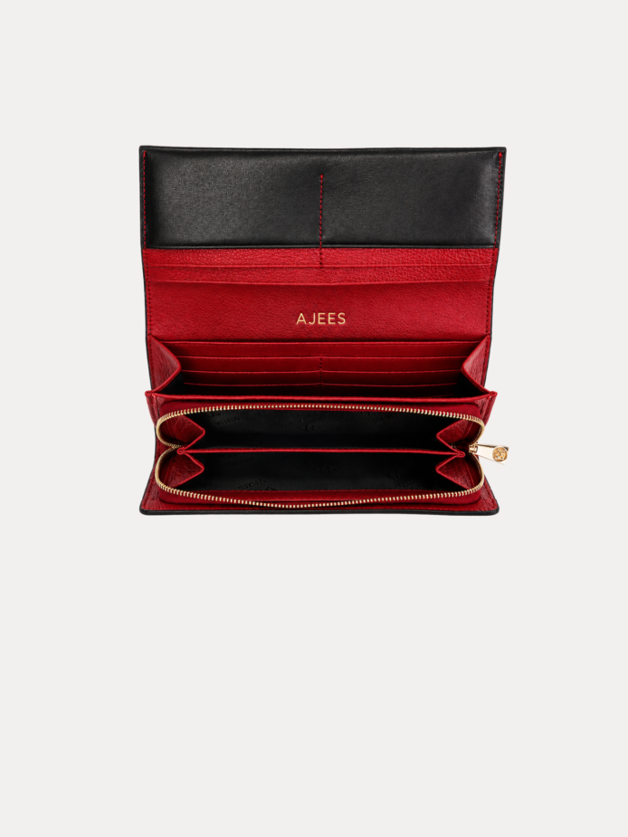 AJEES Roma Women Wallet black leather closeup