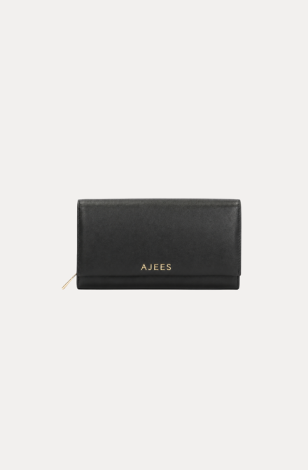 AJEES Roma Women Wallet black leather closeup