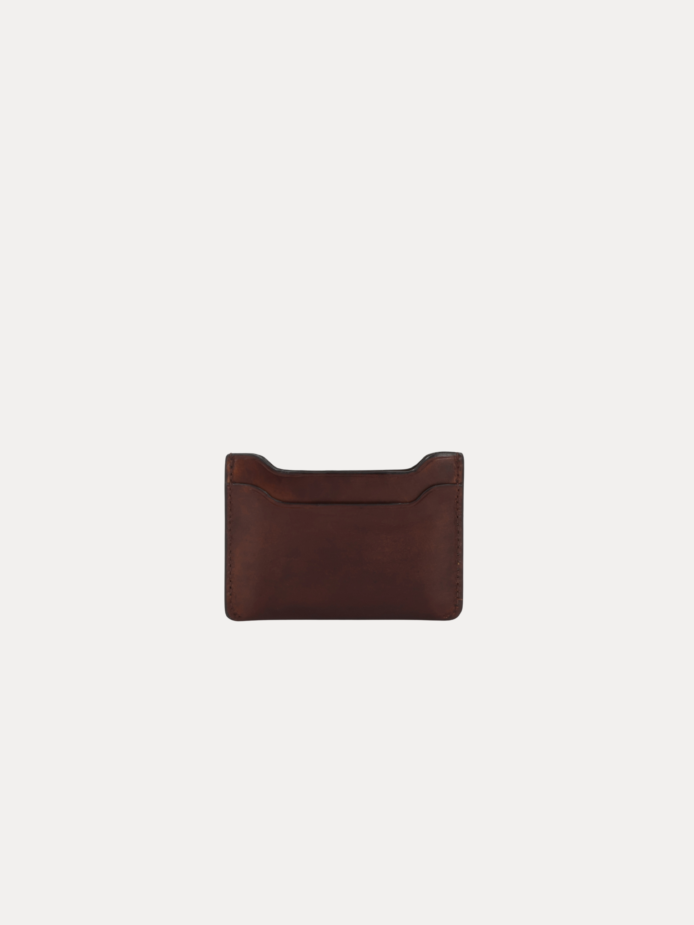 Shop Virello Card Holder, a slim genuine leather wallet for men with a minimalist design, practical card storage and premium brown leather finish.